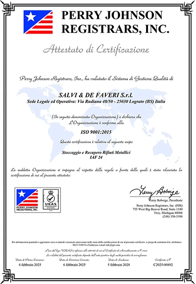 Certificazione di Qualità ISO 9001:2015